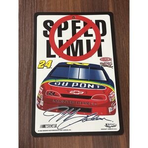 Vintage 1996 Wincraft Jeff Gordon Speed Limit Sign Nascar Racing Dupont
